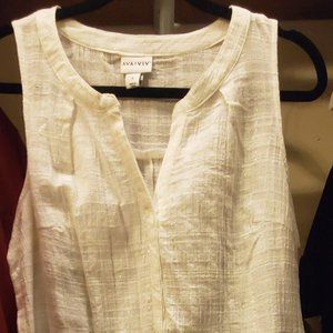White Sleevless Blouse - Ava & Viv
